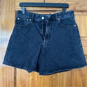 Everlane A-Line Black Denim Shorts